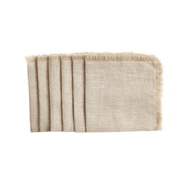 Cocktail Napkins, Natural, Set of 6