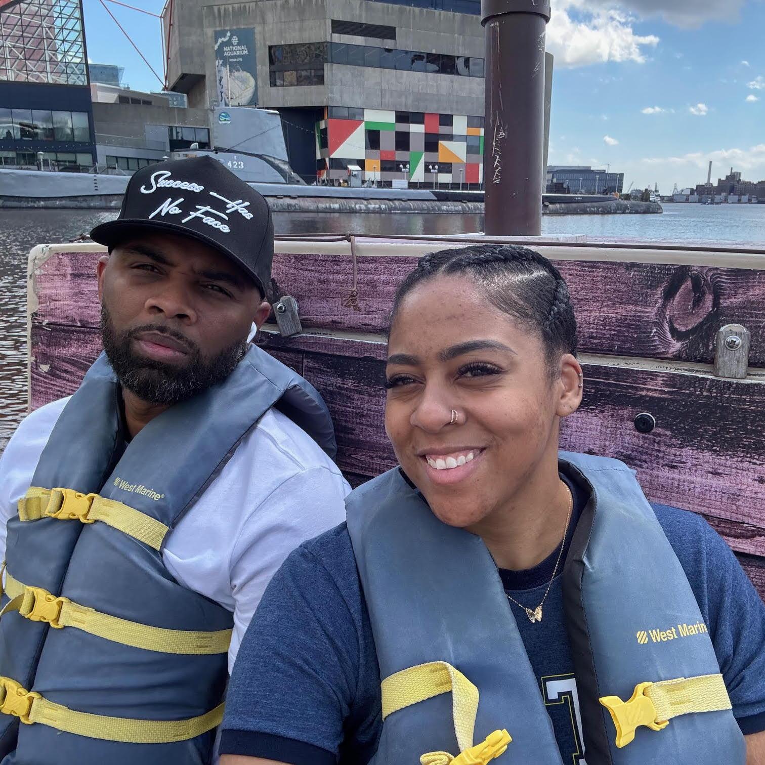 1st Trip to Baltimore, boat date on the Inner Harbor.