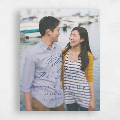 Dusty Cobalt, Blue Wedding Save the Date - Wellington Photo