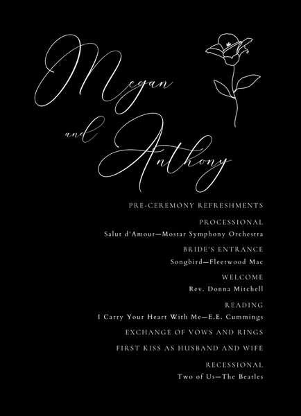 Belencito | Black | Zola Wedding Programs