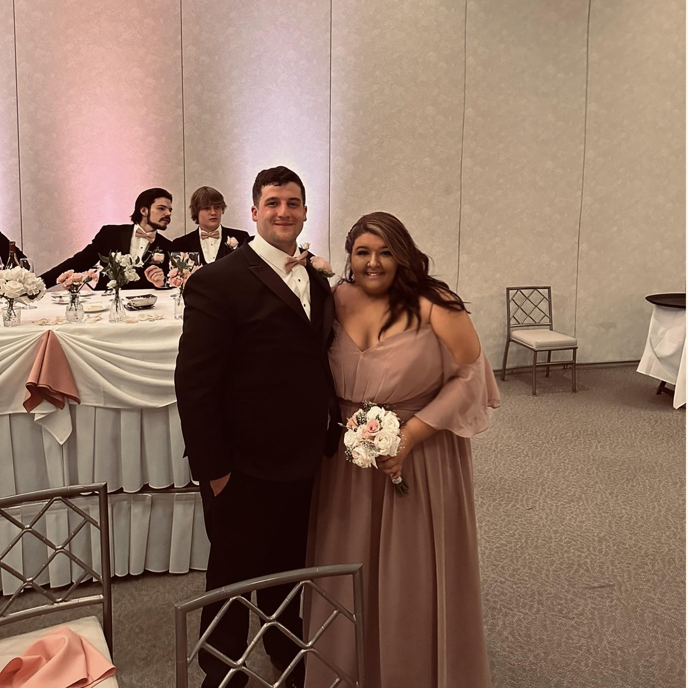 When we both stood up in our friends Austin & Gabbys wedding & now they are standing up in ours ❤️