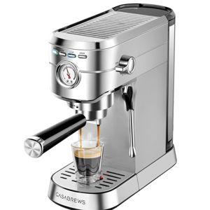 CASABREWS CM5418 Espresso Machine 20 Bar, Compact Espresso Maker with Steam Milk Frother, Stainless Steel Coffee Machine with 34oz Removable Water Tank for Cappuccino, Small Latte Machine, Silver