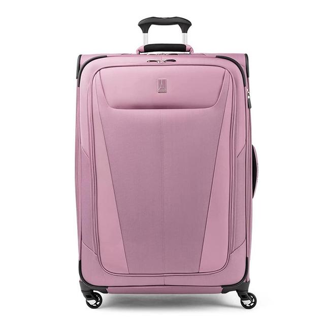 Travelpro Maxlite 5 Softside Expandable Luggage with 4 Spinner Wheels, Lightweight Suitcase, Men and Women, Orchid Pink Purple, Checked-Medium 25-Inch