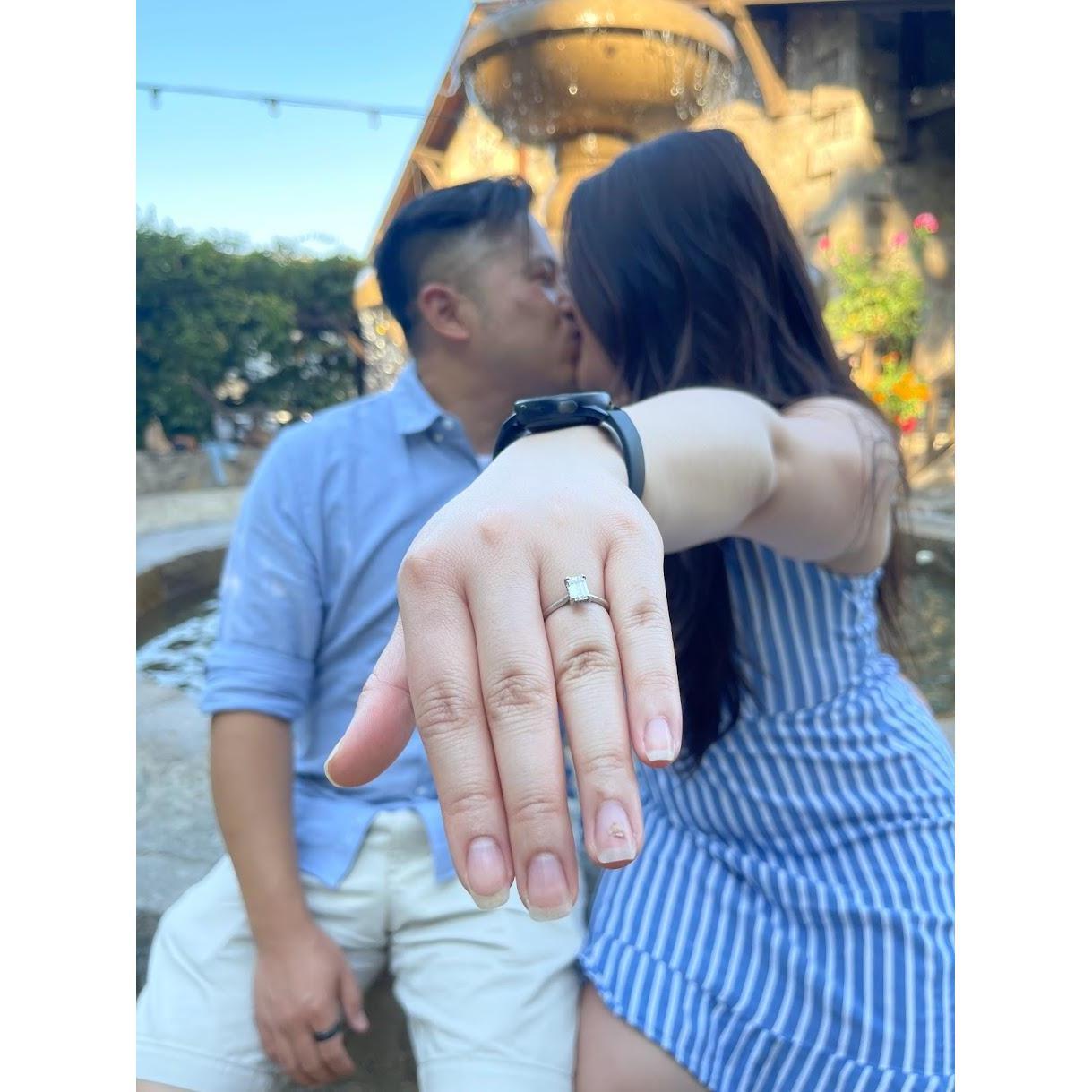 Rare PDA shot but look at what he got me! He did a very good job. 
Yes I know my nails are not done... and yes I know that is a bruise under my nail... don't ask...