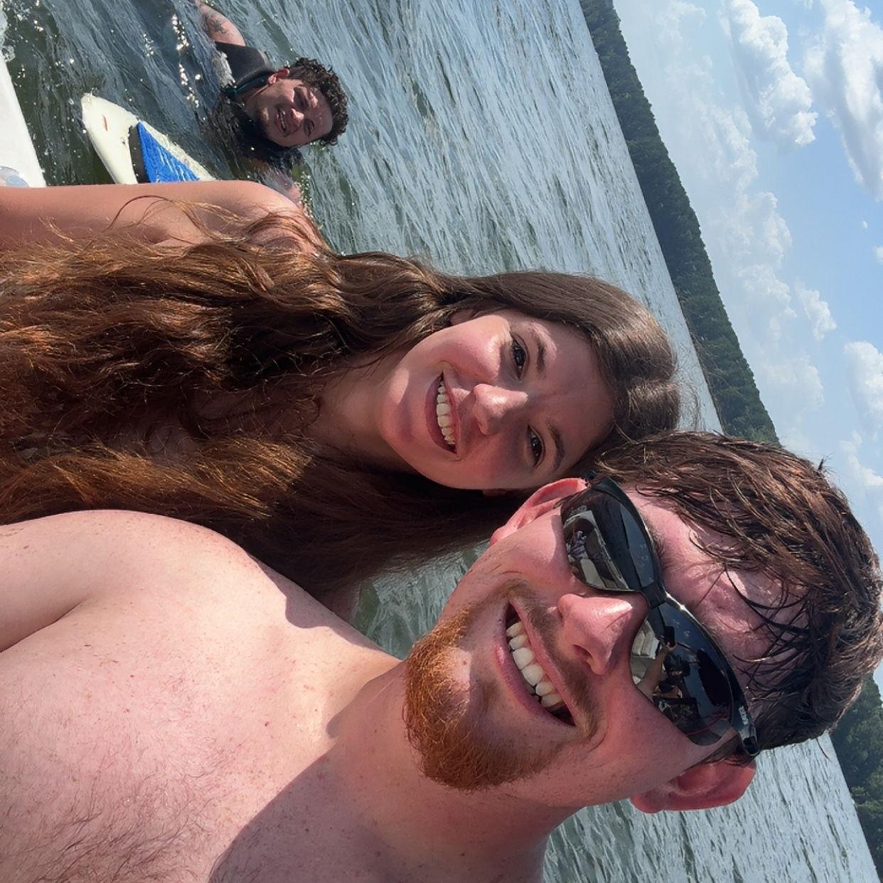 Our first time on the ski boat together