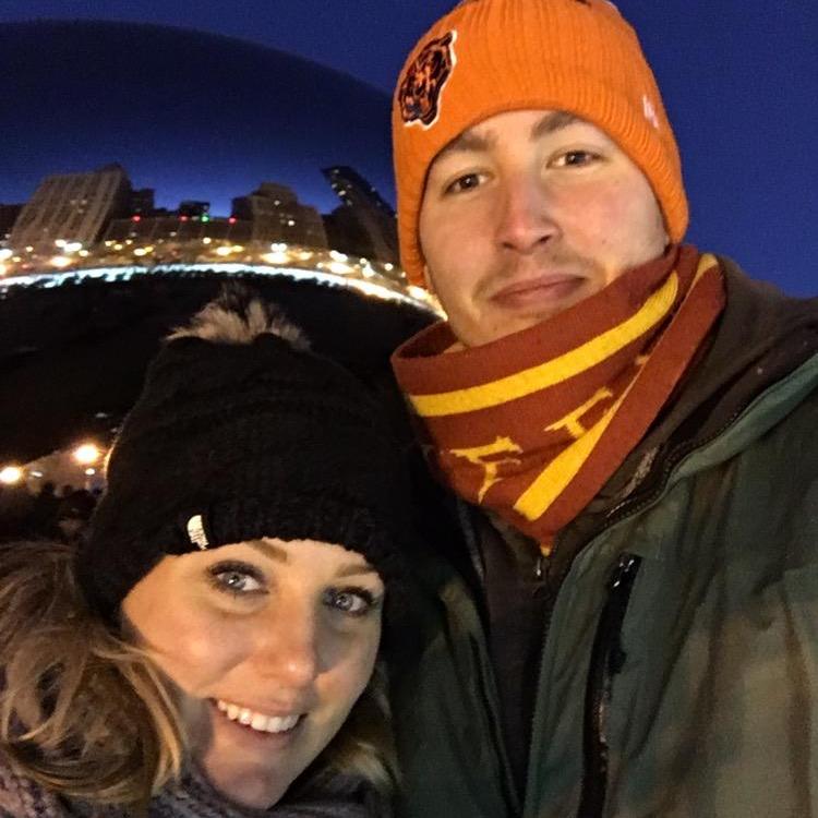 In front of The Bean in Chicago