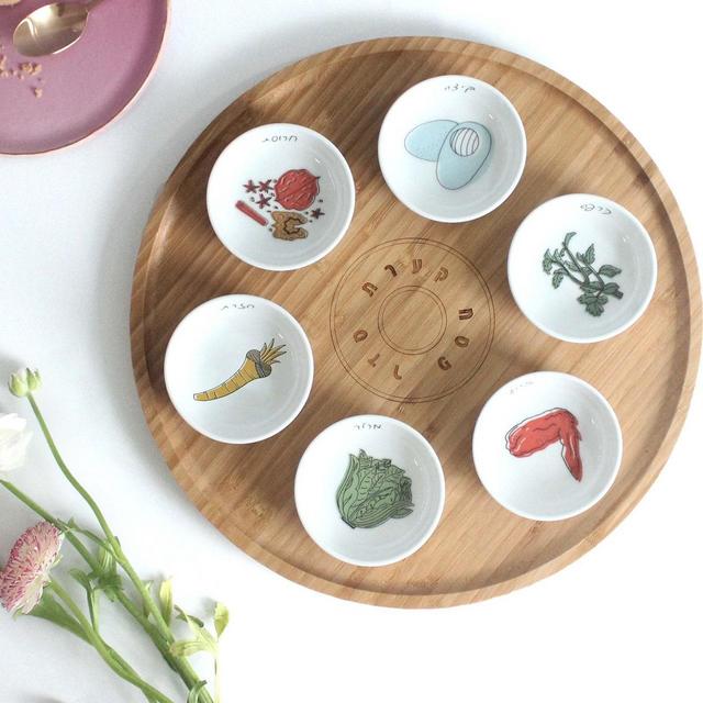 Modern Passover Plate | Wood and Colorful...