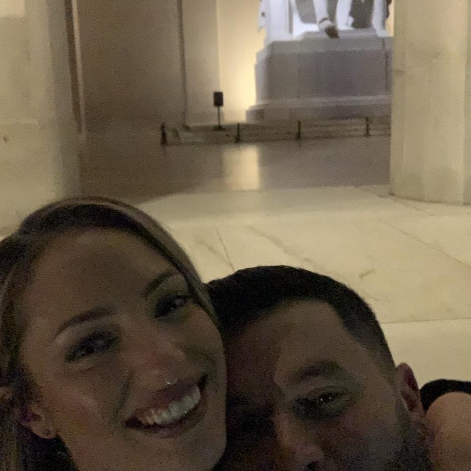 Our very first date at the Lincoln Memorial