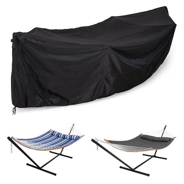 mansion home Thickened Hammock Cover for 12FT Hammock Stand, 210D Waterproof Hammock Cover with Handles and Vents, Black