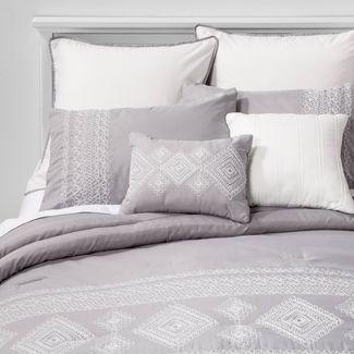 Anoma Geometric 8pc Comforter Set Gray King