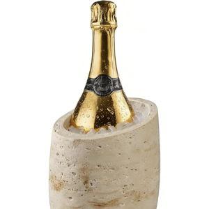Natural Travertine Textures Wine Chiller Bucket (Beige Travertine)