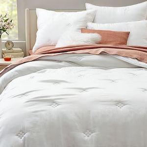 Washed Silk Quilt, Full/Queen, White