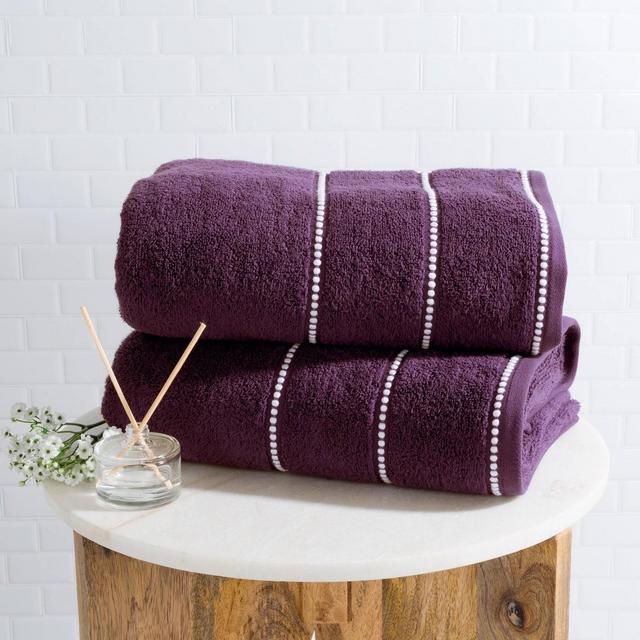 2pc Luxury Cotton Bath Towels Set Purple - Yorkshire Home