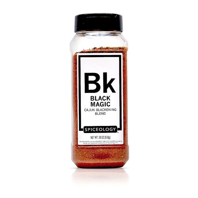 Spiceology - Black Magic - Cajun Blackening Spice Blend - Spicy Creole Dry Rub and Seasoning - Use On: Beef, Chicken, Mac N' Cheese, Turkey, Butter, Seafood or Nuts - 18 oz