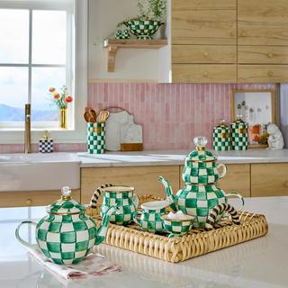 Emerald Check Stainless Stee High Tea