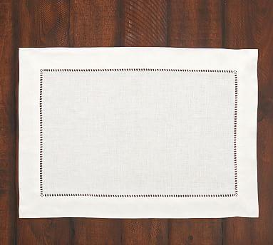 Linen Hemstitch Placemat, Set of 4