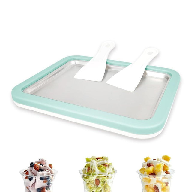 climafusion Instant Ice Cream Maker, Rolled Ice Cream Maker, Instant Gelato Pan/Roll, Homemade DIY Ice Cream for Fun Parent-Child Activities for Families Mint Green