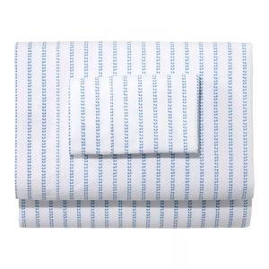 Sunwashed Percale Sheet Collection, Stripe Leaf