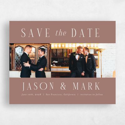 Chestnut, Brown Wedding Save the Date - Melina Multiphoto