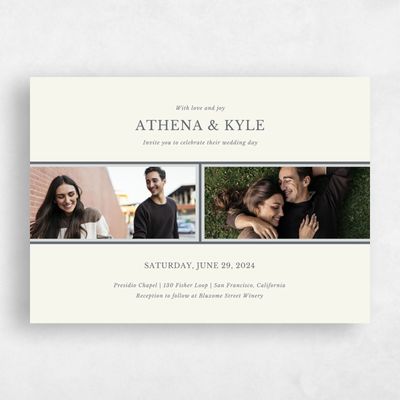 Grey Landscape Wedding Invitation - Weyers Photo