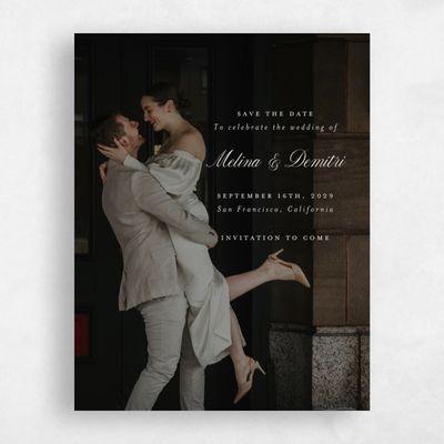 Linen, Beige Wedding Save the Date - Mabel Photo