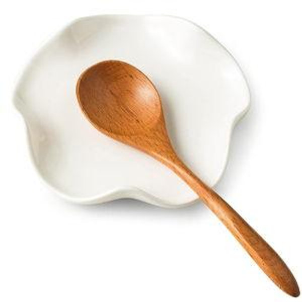 Cute Spoon Rest for Stove Top, Ceramic Spoon Holder for Kitchen Counter, 5.3 Inches Coffee Spoon Holder Utensil Rest for Kitchen Gadget Cooking Gift Housewarming Wedding,Kitchen Decor, White