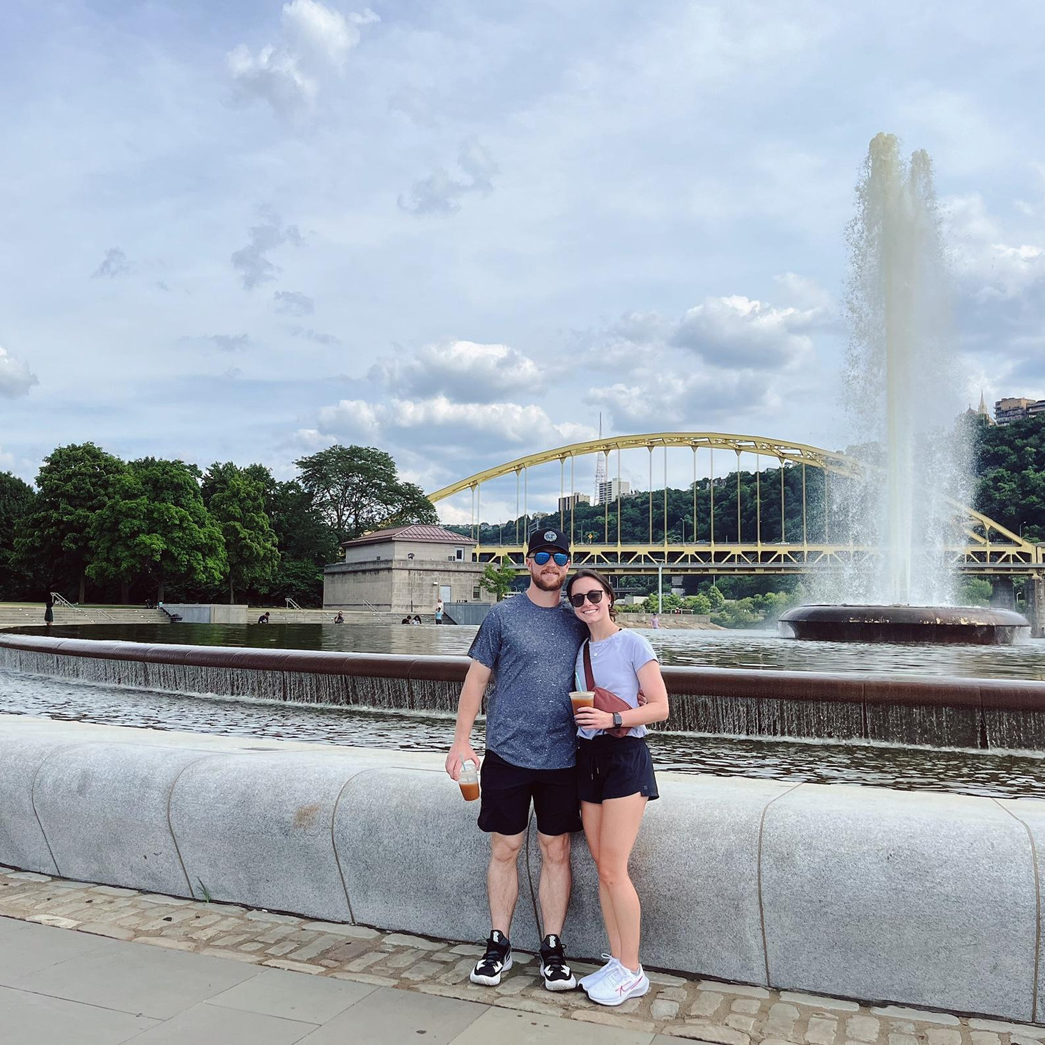 Exploring Point Park in Pittsburgh on an off day from baseball