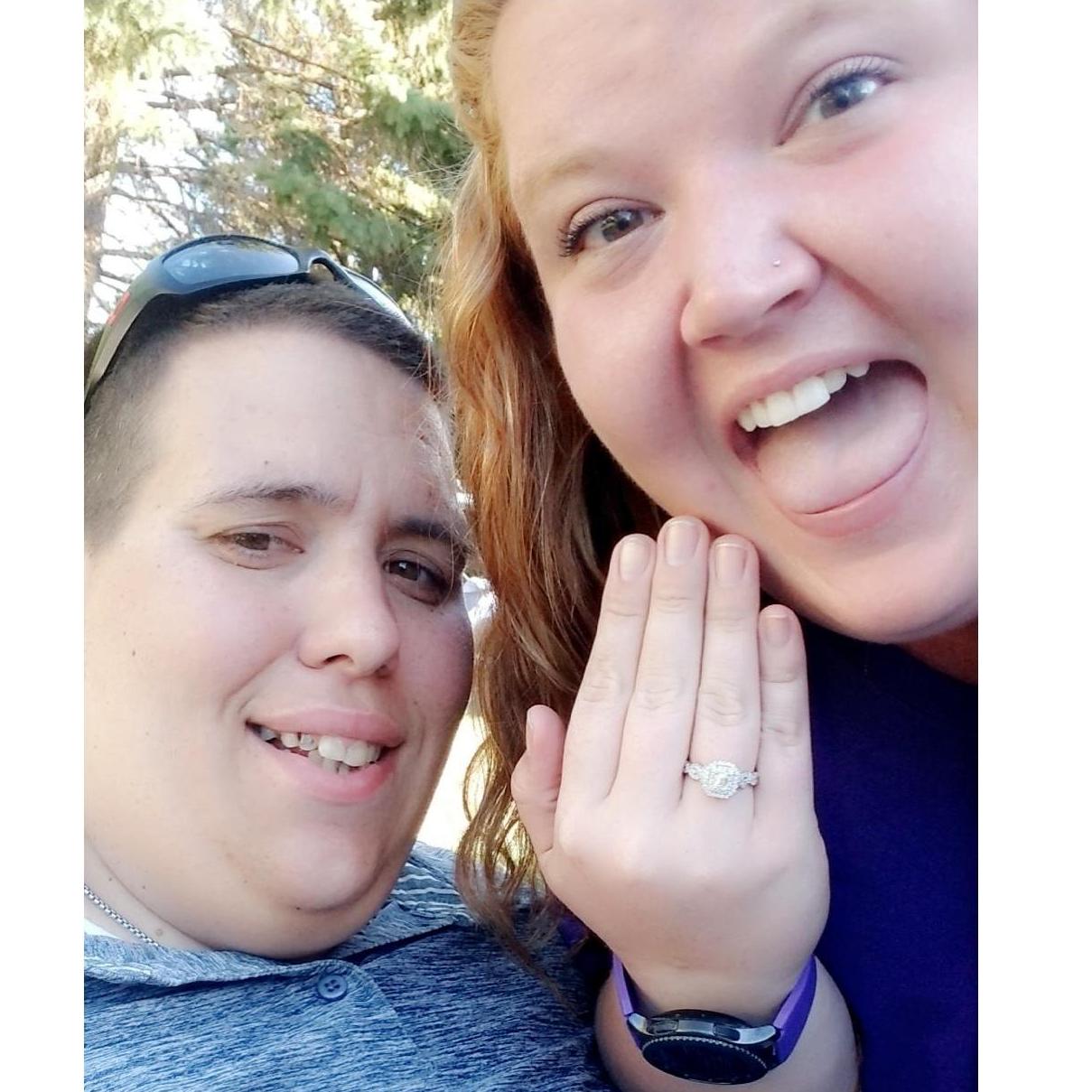 This picture was taken right after Brandon proposed!