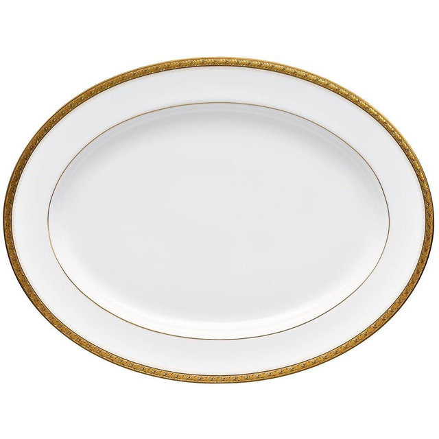 Noritake Charlotta Gold Oval Platter, 14"