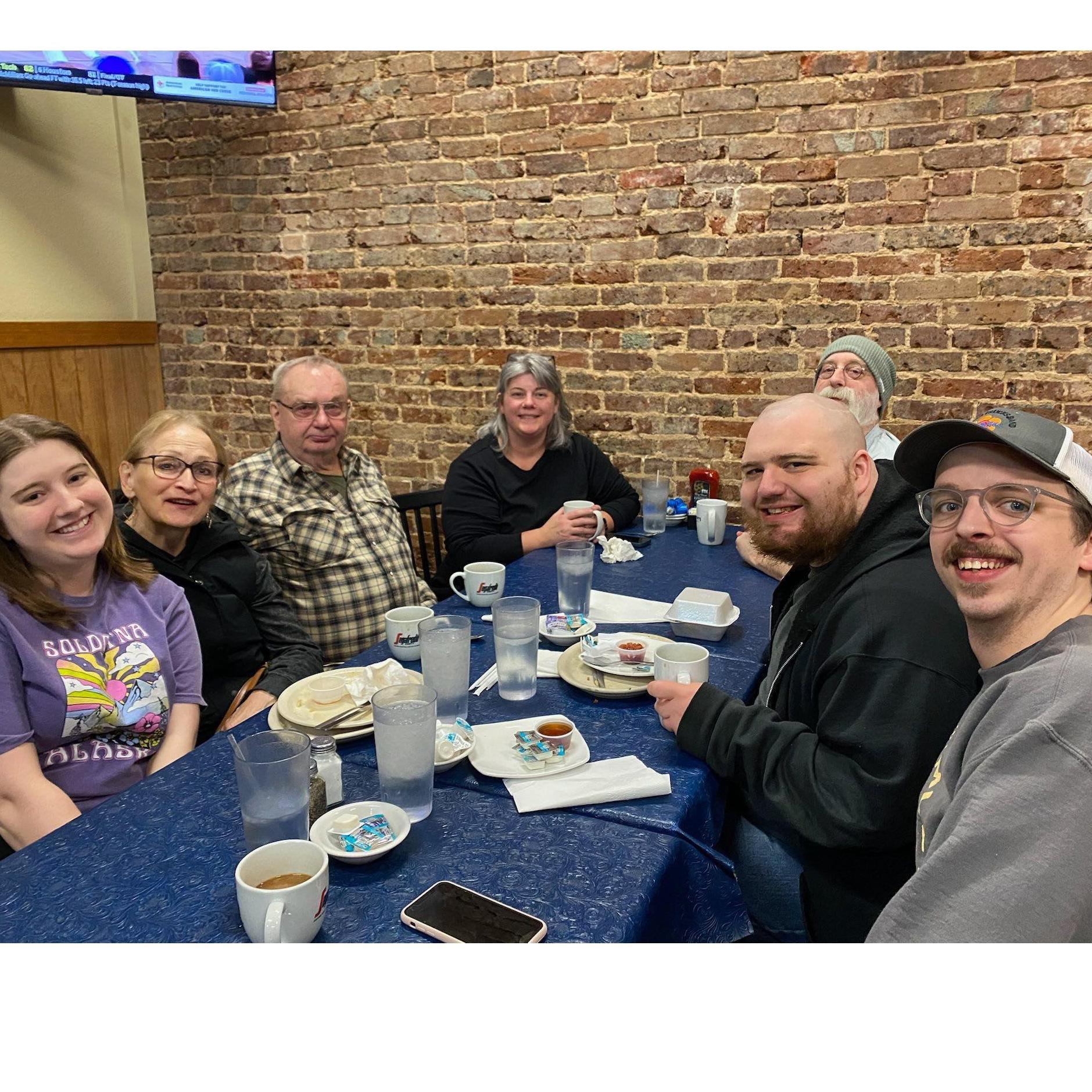 Grandma Pam & Mark at the Taylor's favorite breakfast spot (Feb. 2025)