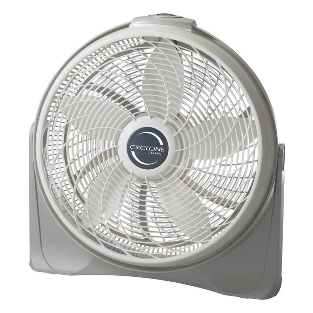 Lasko LKO-3520 20 Inch 3-Speed Cyclone Air Circulator Portable Full-Tilt Pivoting Floor or Wall Mount Fan for Large Rooms and Office, White