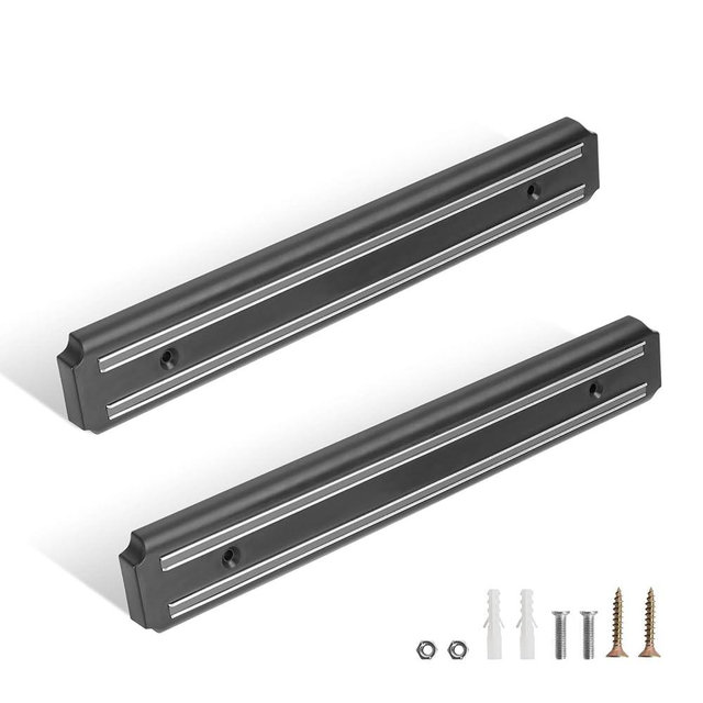 LS'BABQ Magnetic Tool Holder Strip for Blackstone Griddle, Utensil Holder Accessories for Kitchen, 2 Pack Outdoor BBQ Multipurpose Magnetic Knife Storage Rack, Magnet Grill Tool Holder (12.64" x 1.8")