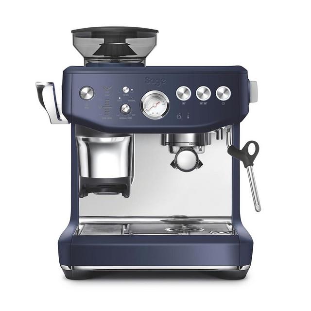 Breville the Barista Express Impress Espresso Machine, Damson Blue, BES876DBL, Large