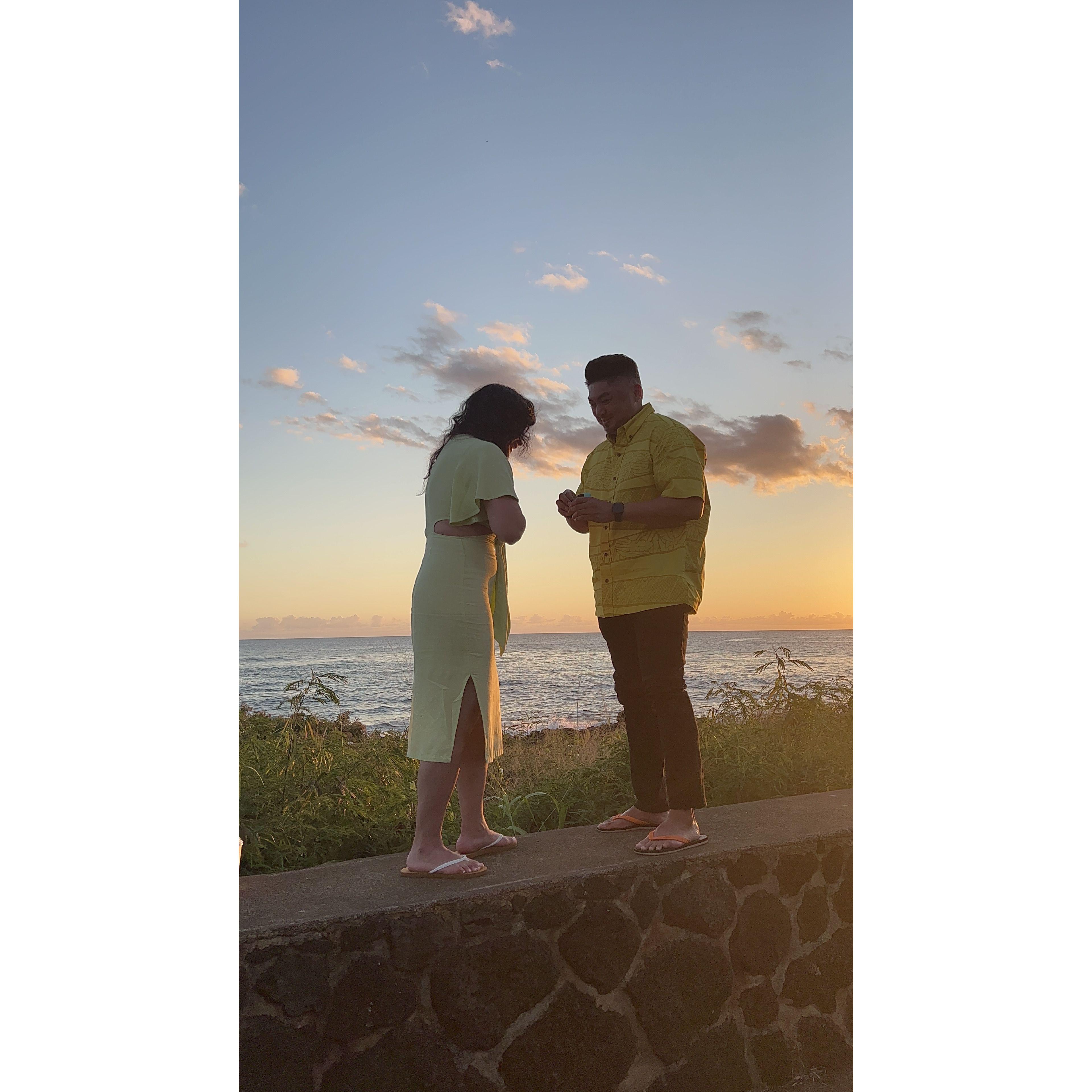 He pulls out the blue box!!!!