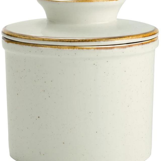 KILNGPT - French Butter Dish, Butter Crock for Counter with Water Line, Ceramic Butter Keeper for Spreadable Butter - Chrismas Gift Home Kitchen Decor - Reactive Glaze Collection - Lichen Green