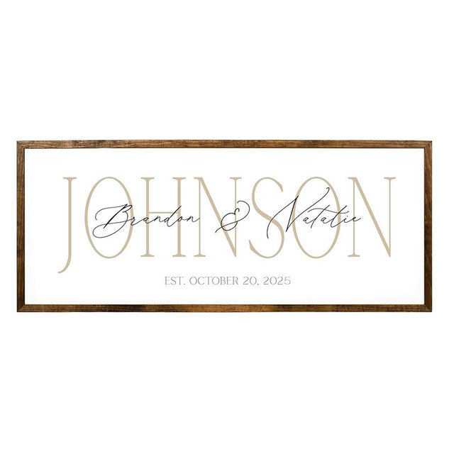 Personalized Wedding Gifts for Couples, Wooden Sign