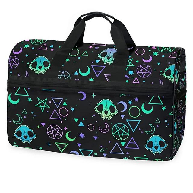 Travel Duffel Bags Magic Skulls Sports Duffel Bag Gym Bag Travel Luggage Overnight Bags for Men Women Duffel Bags with Adjustable Strap for Traveling