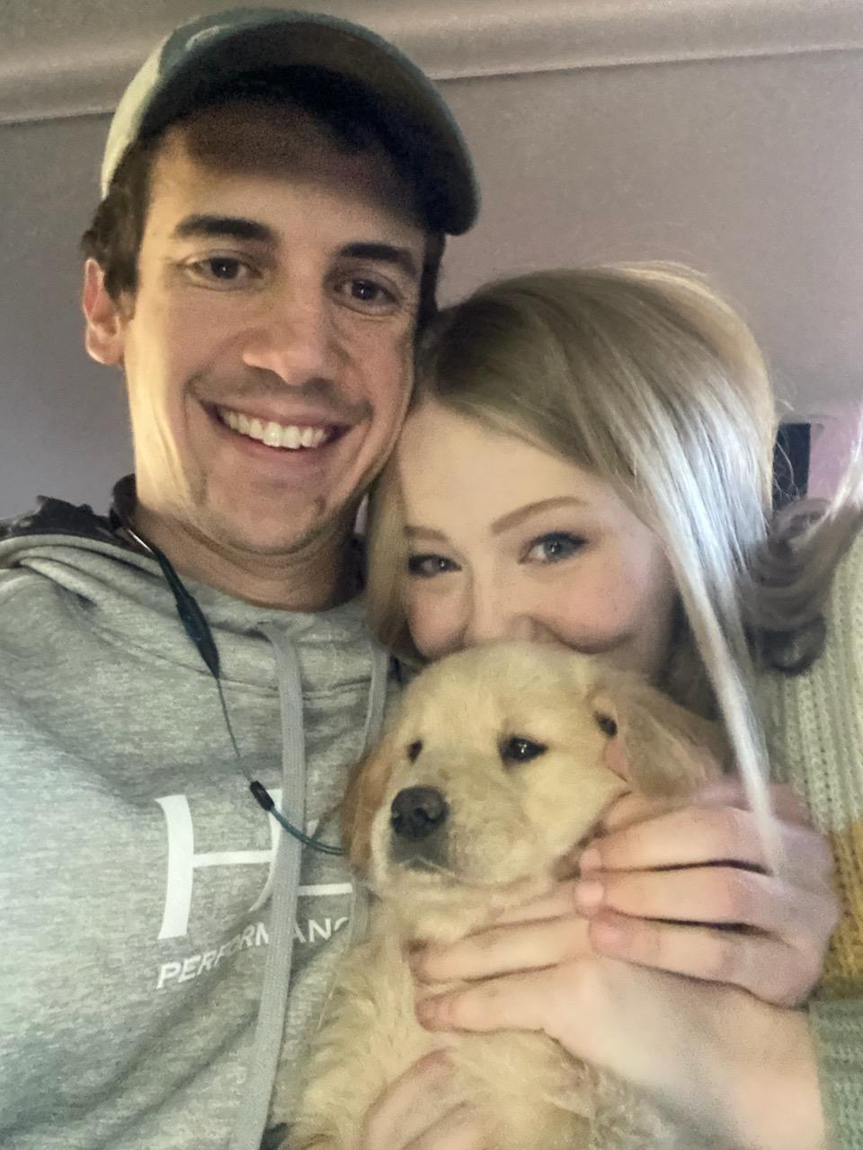 Our first picture together with Jocassee the day we brought her home!