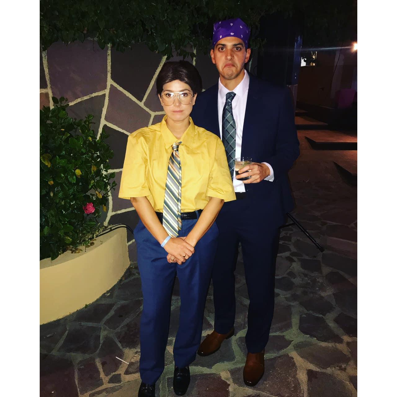Dwight & Prison Mike from The Office, Halloween 2019. The Office is one of Geena & Mikey's favorite shows.