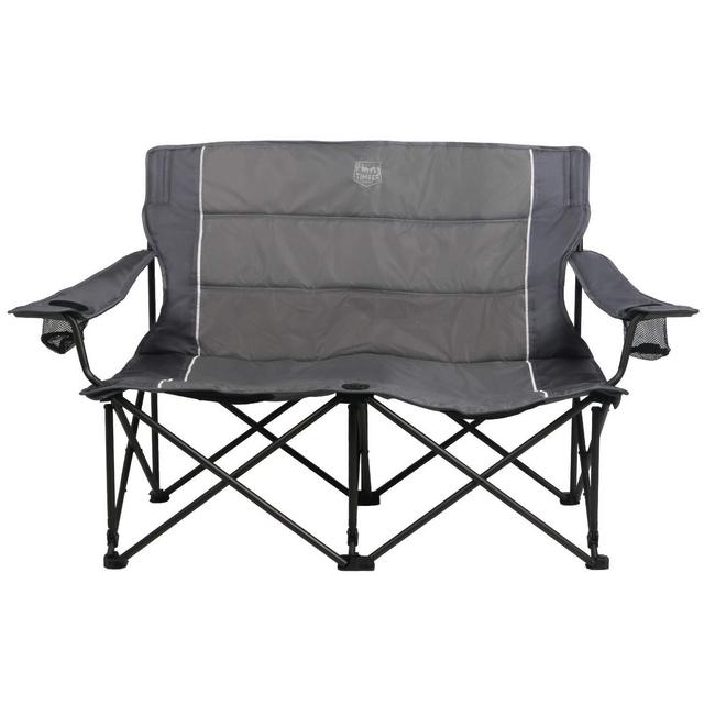 Timber Ridge Spruce Duo Loveseat Oversize Quad-Folding Camp Seat, Grey