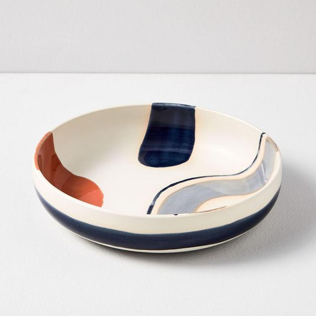 Sway Stoneware Low Bowl, Painted, Set of 4