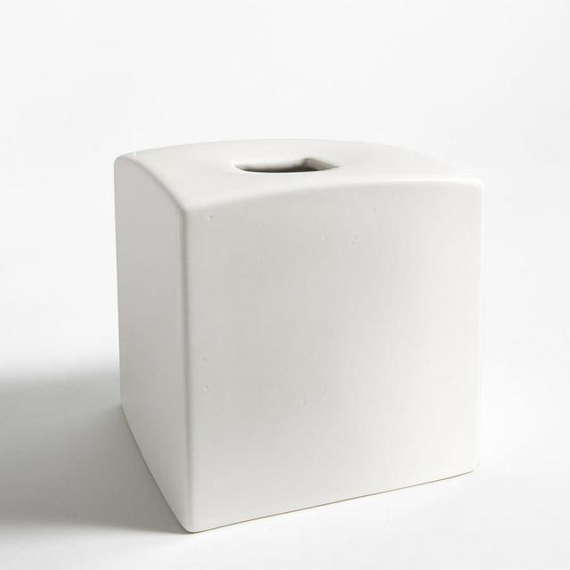 Ivory Mason Glazed Stoneware Tissue Box