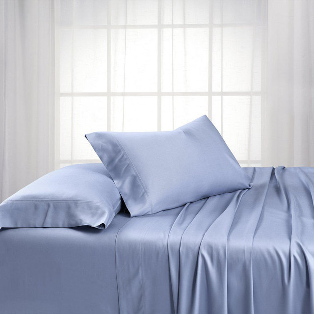Bamboo Cotton Sheet Set - 15" Fitted Sheet Pockets Periwinkle King