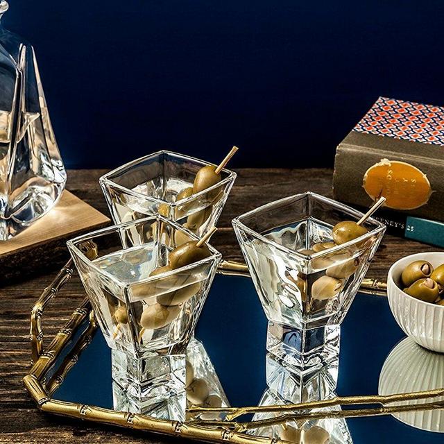 Yasin Square 8 oz. Martini Glass (Set of 2)