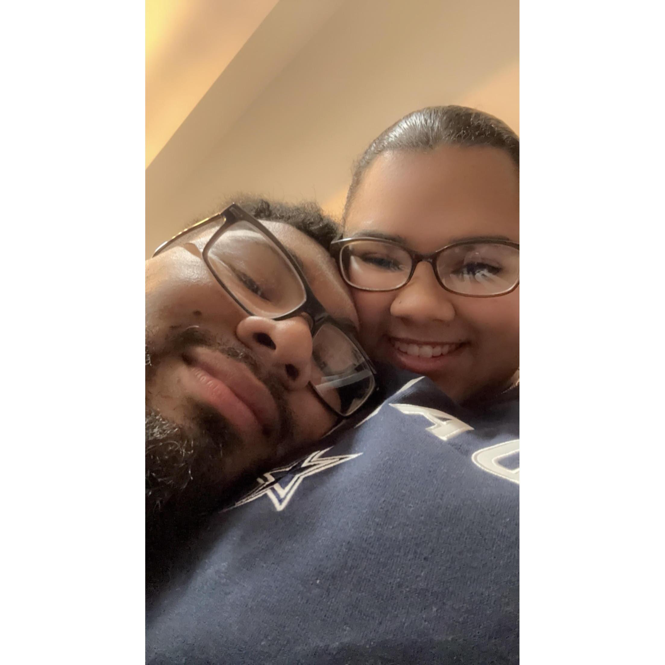 "I love spending our Sundays watching the cowboys together like pictured." - Alexis