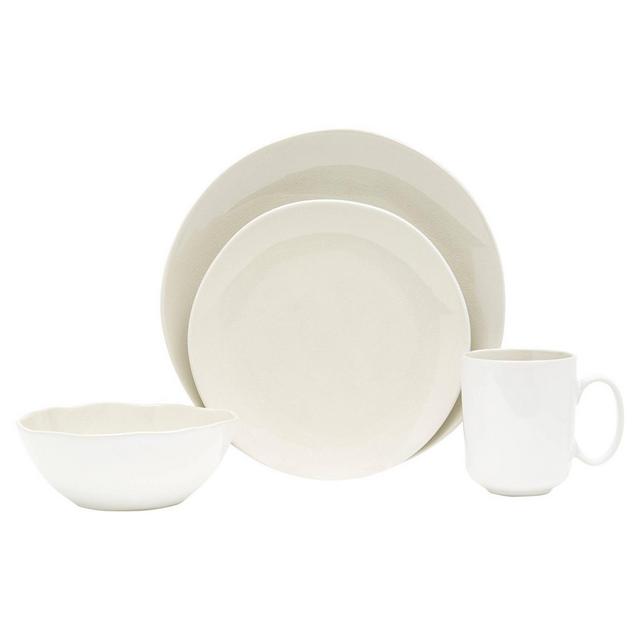 Baum Bros. 16pc Stoneware Tranquil Dinnerware Set Cream