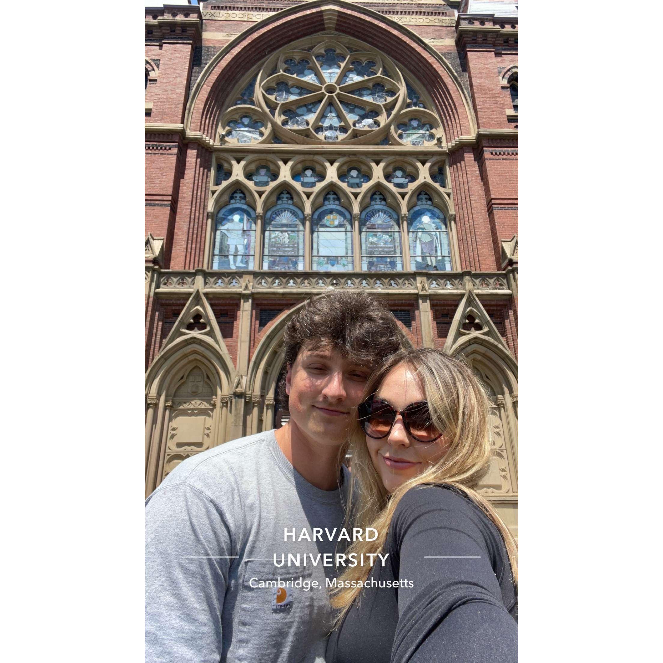 Appreciating the architecture on Harvard's campus and appreciating that our education was easier.