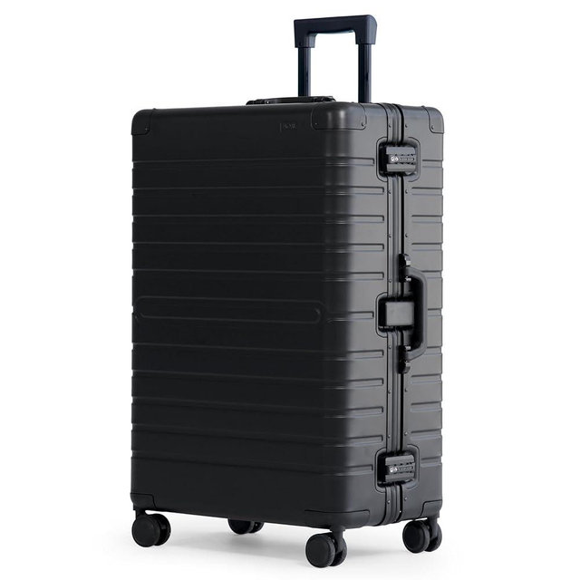 Nobl Travel Carry On Luggage, Noble Zipperless Aluminum Suitcase,21.7x14.8x8.1 Airline Approved, Aluminum Metal Hardside Shell & Frame, 360° Spinner Wheels, TSA Locks, Interior Compression – Jet Black