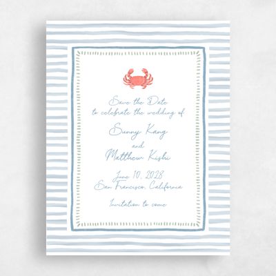Teal, Blue Wedding Save the Date - Costa Portrait
