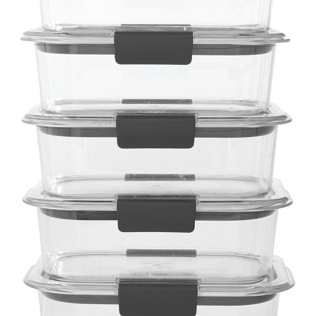Rubbermaid Brilliance Food Storage Container, BPA free Plastic, Medium, 3.2 Cup, 5 Pack, Clear